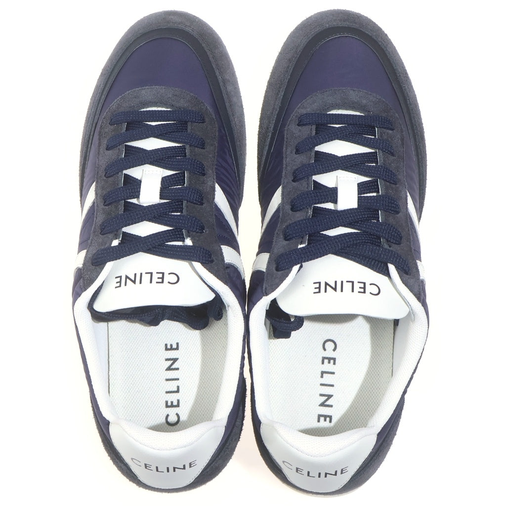 CELINE(セリーヌ) ジョガーレースアップ スエードローカットスニーカー ブルー RM2555