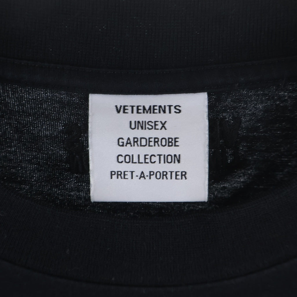 VETEMENTS(ヴェトモン) 22SS Vital Existence プリント半袖Tシャツ ブラック