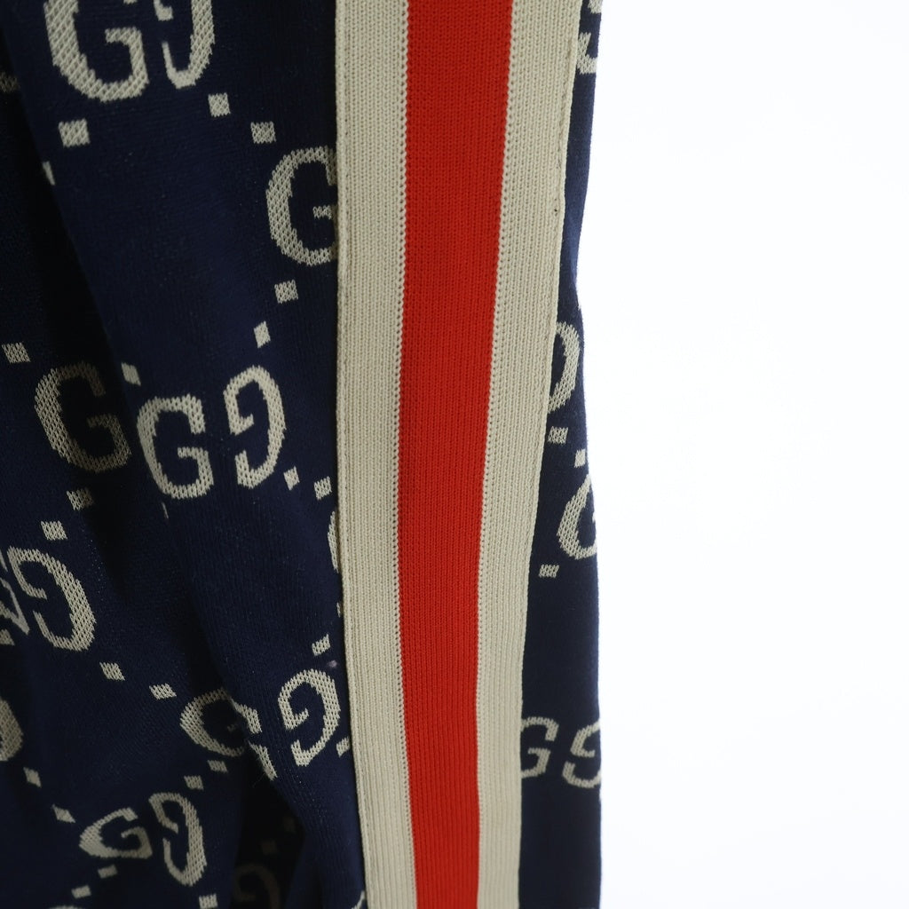 GUCCI(グッチ) GG Jacquard Sweat Pants GGジャガード スウェットパンツ 総柄 496920 ネイビー