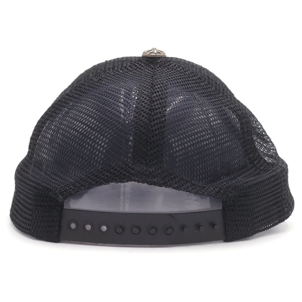 CHROME HEARTS(クロムハーツ) TRUCKER CAP トラッカーキャップ 3セメタリーハラコレザーパッチメッシュキャップ帽子 ブラック/ホワイト