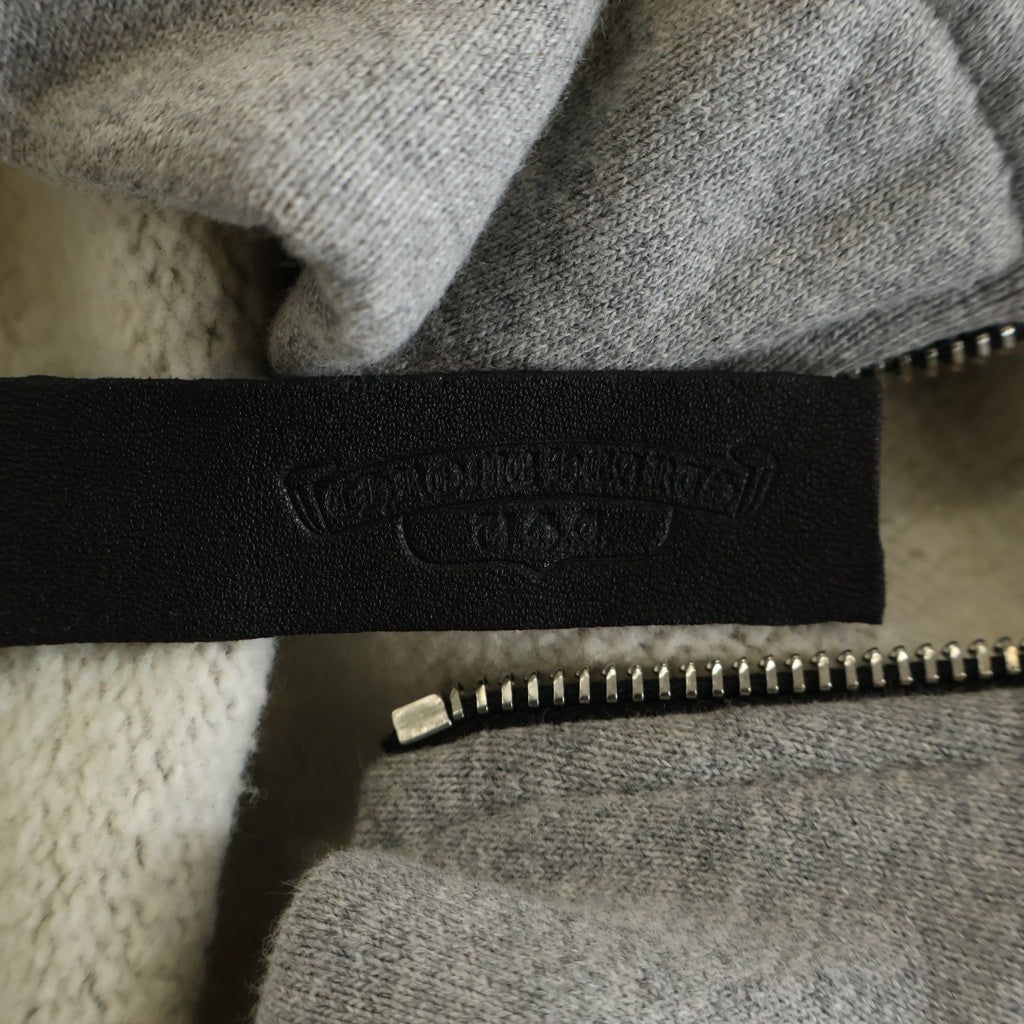 CHROME HEARTS(クロムハーツ) Y NOT クロスパッチ ダガージップ ハーフジップ スウェットトレーナー グレー