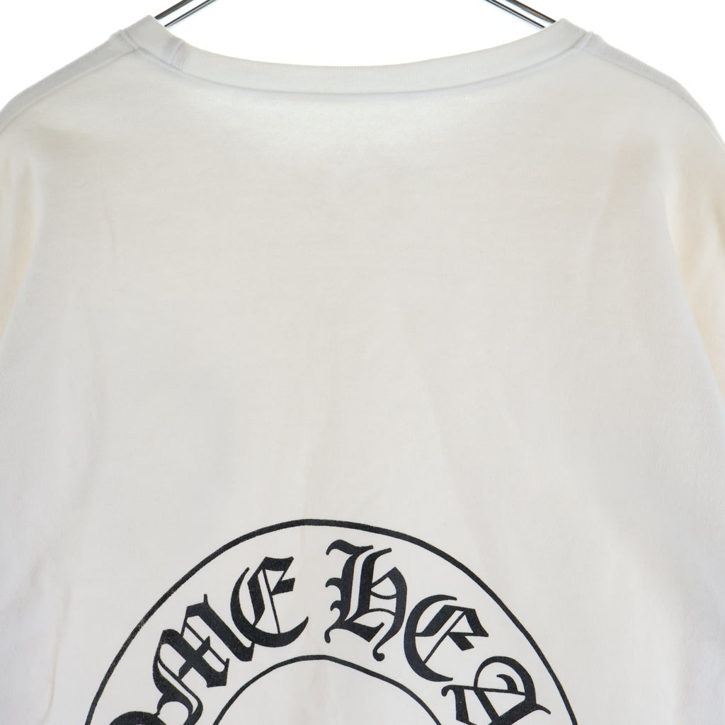 CHROME HEARTS(クロムハーツ) Horseshoe Arm Floral Cross L/S Sweatshirt ホースシュー アームフローラルクロス クルーネック スウェットトレーナー ホワイト