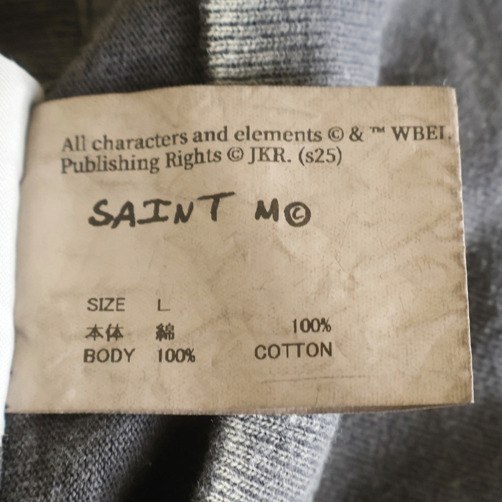 SAINT MICHAEL(セントマイケル) 25AW HP_SS TE ヴィンテージ加工 ムービー プリントロゴ 半袖Tシャツ カットソー グレー SM-HR1-0000-C45