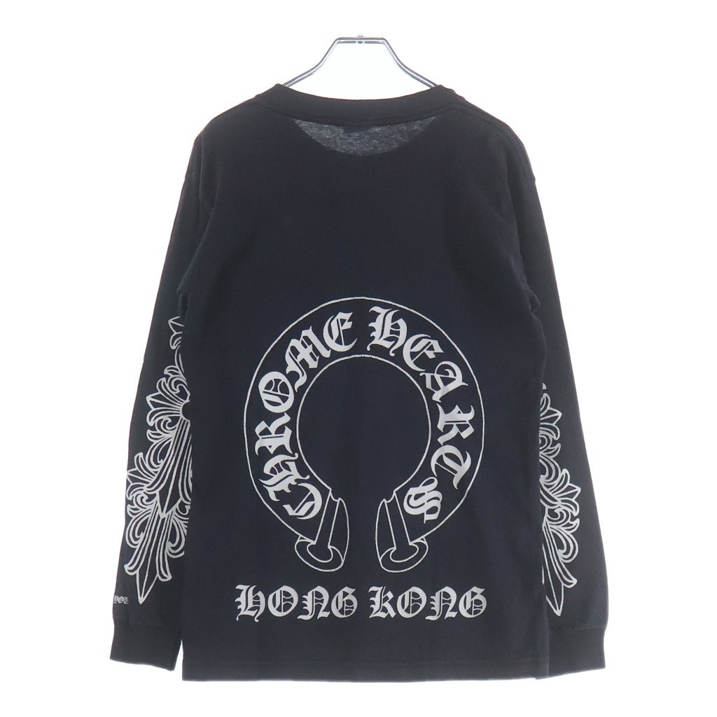 CHROME HEARTS(クロムハーツ) OLD オールド袖フローラル ホースシュープリント 長袖Tシャツカットソー ブラック