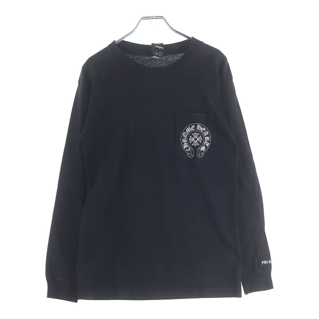 CHROME HEARTS(クロムハーツ) OLD オールド袖フローラル ホースシュープリント 長袖Tシャツカットソー ブラック