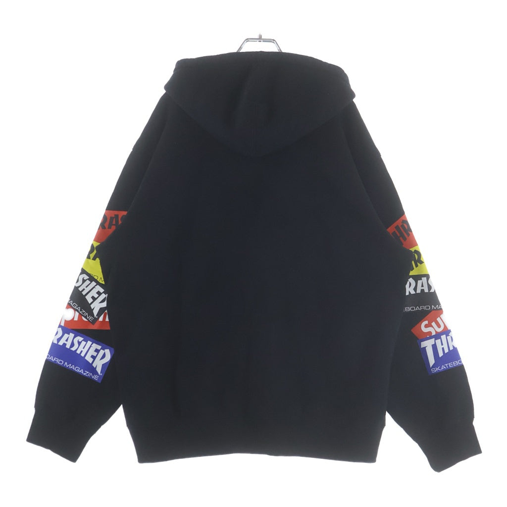 SUPREME(シュプリーム) 21AW ×THRASHER Multi Logo Hooded Sweatshirt スラッシャー マルチロゴ ジップアップパーカー ブラック