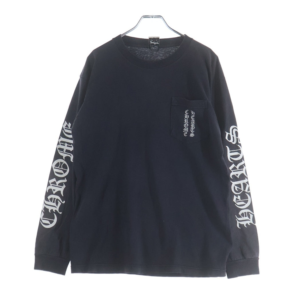 CHROME HEARTS(クロムハーツ) OLD L/S オールド 袖英字バックスクロールラベルプリント 長袖Tシャツカットソー