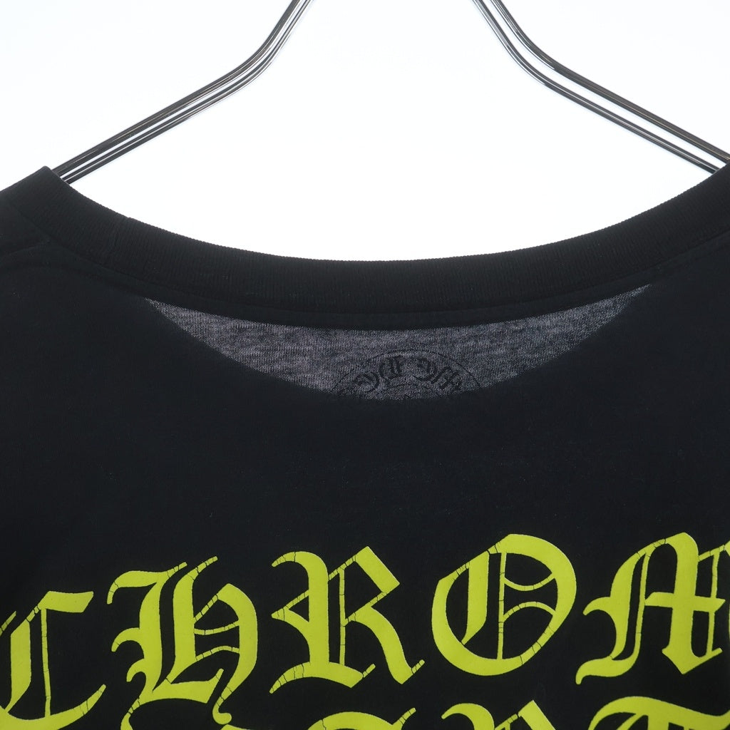 CHROME HEARTS(クロムハーツ) Made In Hollywood Vertical Logo Tee メイドインハリウッド ヴァーティカルロゴ アームフローラルプリント 長袖Tシャツカットソー ブラック