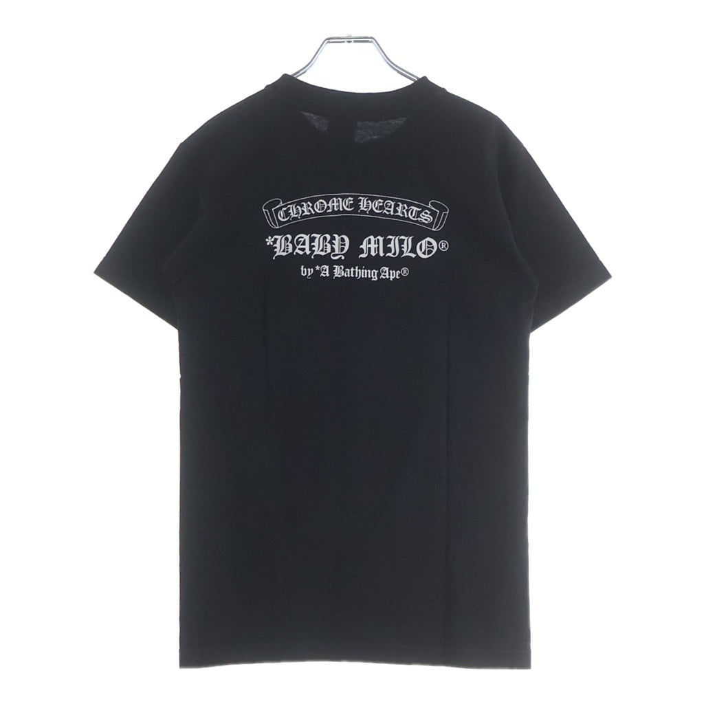 CHROME HEARTS(クロムハーツ) ×A BATHING APE BABY MILO TEE アベイジング エイプ コラボ フロント ホースシューロゴプリント クルーネック コットン 半袖Tシャツ カットソー ブラック