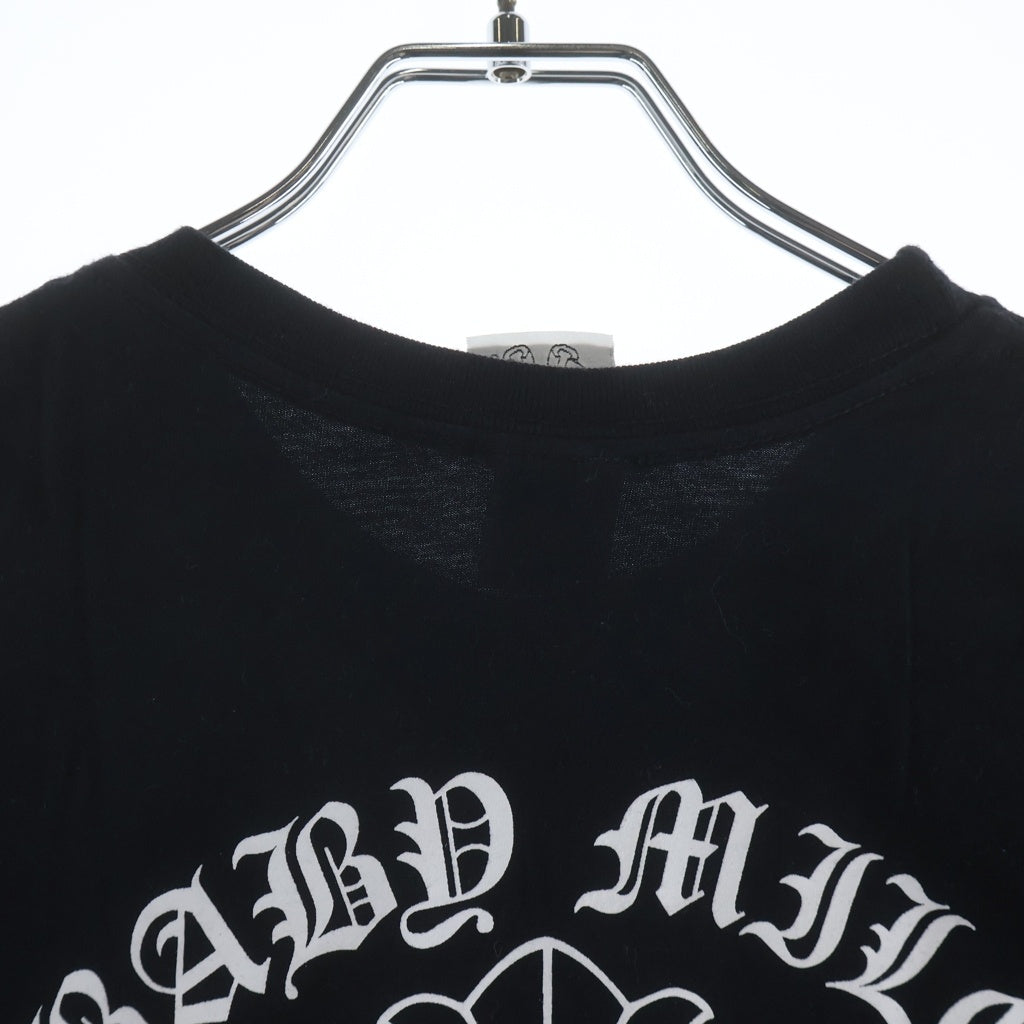 CHROME HEARTS(クロムハーツ) ×A BATHING APE BABY MILO TEE アベイジング エイプ コラボ フロント クロスプリント クルーネック コットン 半袖Tシャツ カットソー ブラック