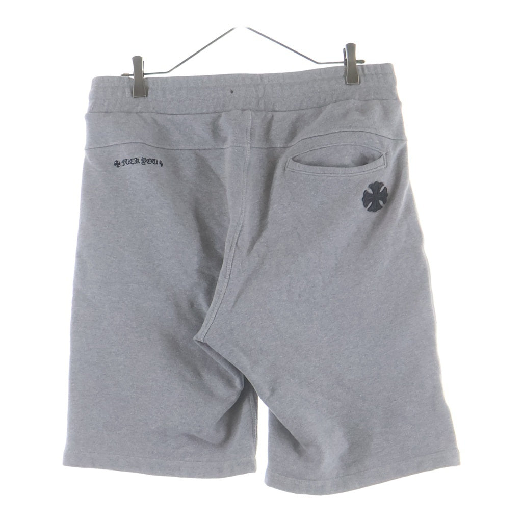 CHROME HEARTS(クロムハーツ) Y NOT CHプラスレザーパッチ付き スウェットハーフパンツ グレー
