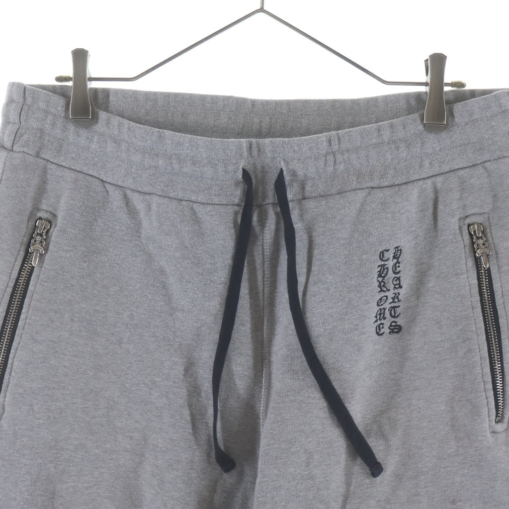 CHROME HEARTS(クロムハーツ) Y NOT CHプラスレザーパッチ付き スウェットハーフパンツ グレー