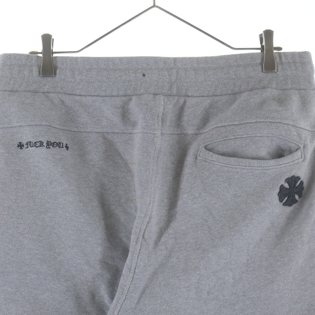 CHROME HEARTS(クロムハーツ) Y NOT CHプラスレザーパッチ付き スウェットハーフパンツ グレー