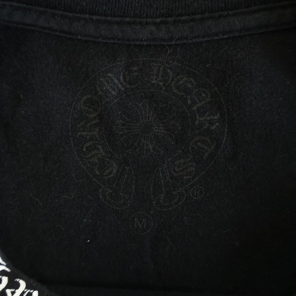 CHROME HEARTS(クロムハーツ) CH LS NECK LOGO ネックロゴプリント 袖ロゴ 長袖Tシャツ ロングスリーブカットソー ブラック