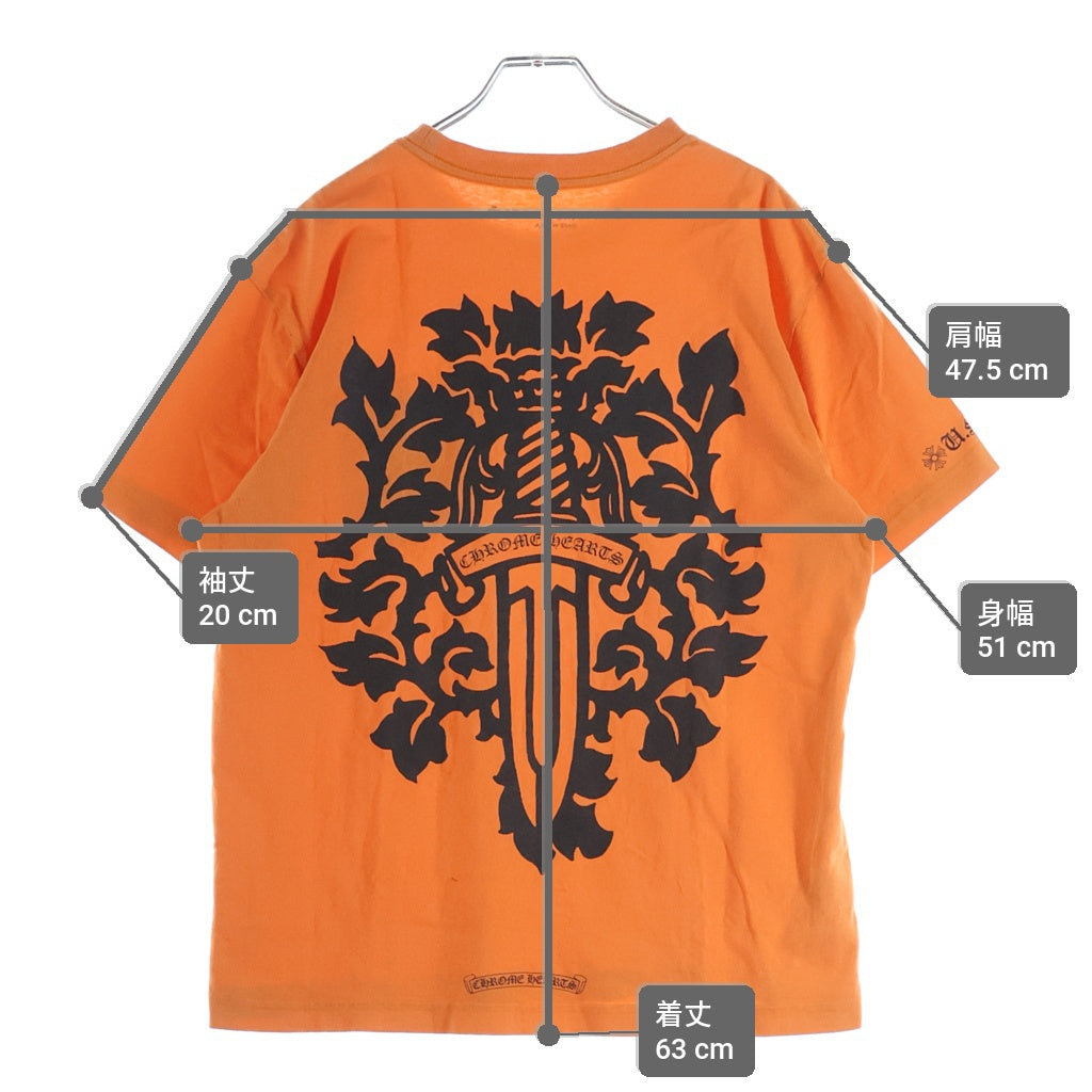 CHROME HEARTS(クロムハーツ) VINE DAGGER S/S TEE ヴァインダガー 半袖Tシャツ カットソー オレンジ