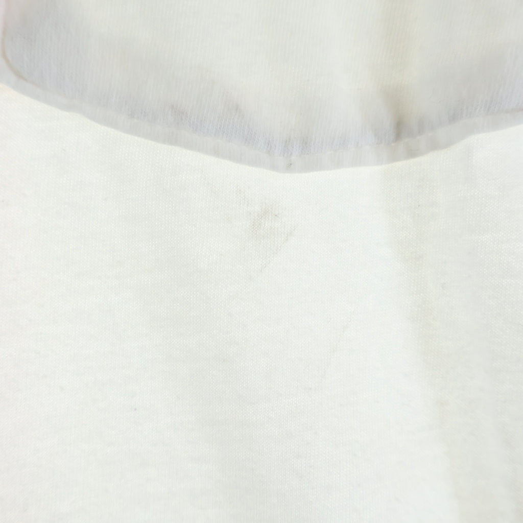CHROME HEARTS(クロムハーツ) Neon Pink Stripe Logo ストライプロゴ プリント 半袖Tシャツ カットソー ホワイト/ピンク