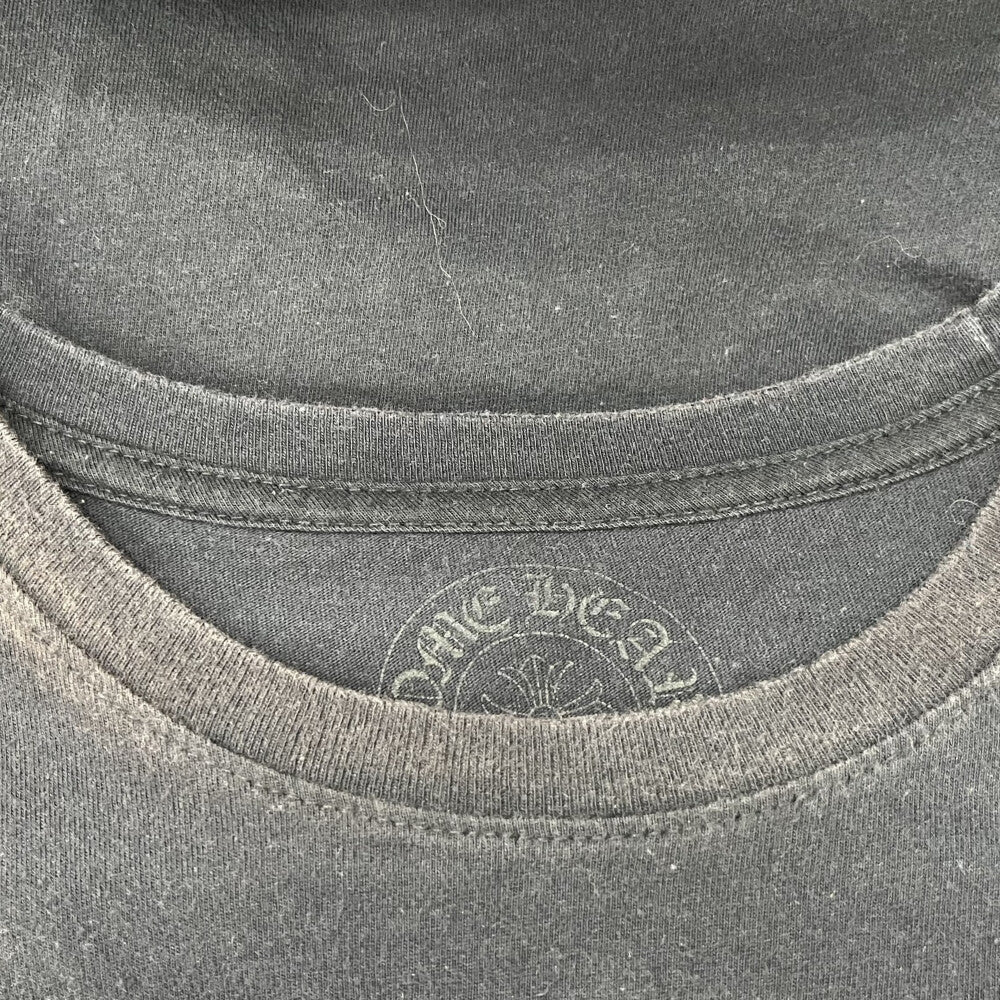 CHROME HEARTS(クロムハーツ) Neon Pink Stripe Logo ストライプロゴ プリント 半袖Tシャツ カットソー ブラック/ピンク