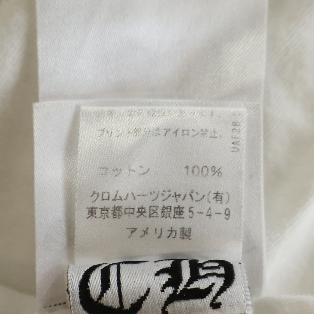 CHROME HEARTS(クロムハーツ) FLRL CRS HORSESHOE L/S バックホースシュー 袖フローラル ロングスリーブ 長袖Tシャツ カットソー ホワイト