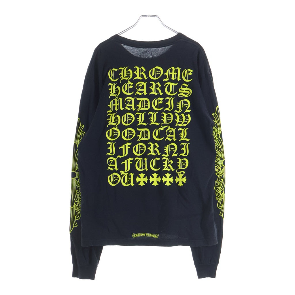 CHROME HEARTS(クロムハーツ) Made In Hollywood Vertical Logo Tee メイドインハリウッド ヴァーティカルロゴ 長袖Tシャツカットソー ブラック/イエロー