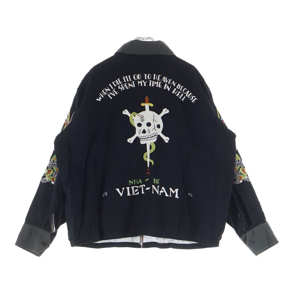 THREE FACE(スリー フェイス) THREE SKULL スリースカル ベトジャン スーベニアジャケット ブラック