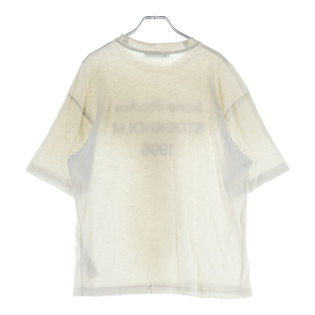 Acne Studios(アクネ ストゥディオズ) スプレー加工 ロゴプリント 半袖Tシャツカットソー ホワイト FN-UX-TSHI000013