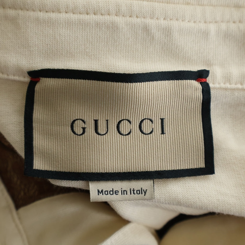 GUCCI(グッチ) GG Logo Cotton Polo Shirt GGロゴ コットン 半袖ポロシャツ ブラウン 682015 XJD1F