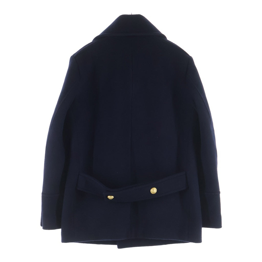 BALMAIN(バルマン) ゴールド金具 ウールメルトンナポレオンPコート W6HT884D541 ネイビー