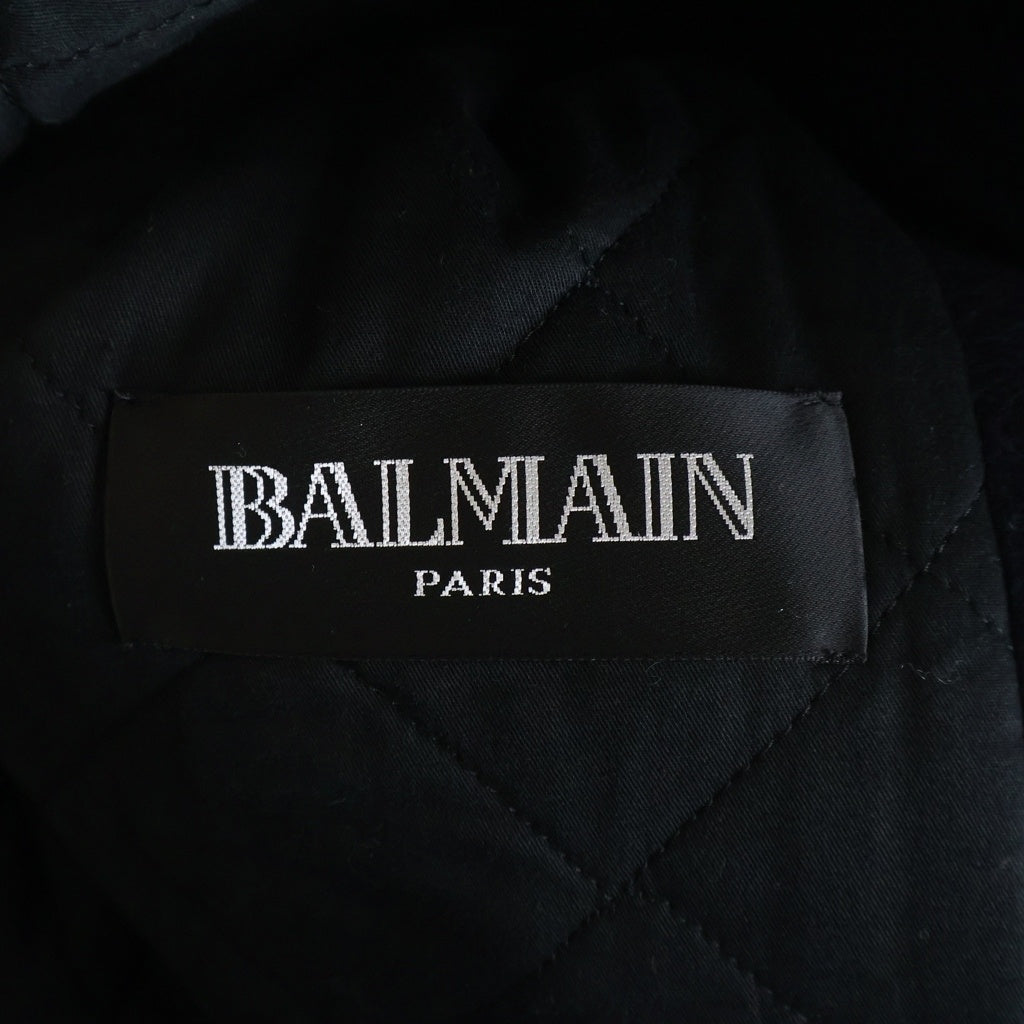 BALMAIN(バルマン) ゴールド金具 ウールメルトンナポレオンPコート W6HT884D541 ネイビー
