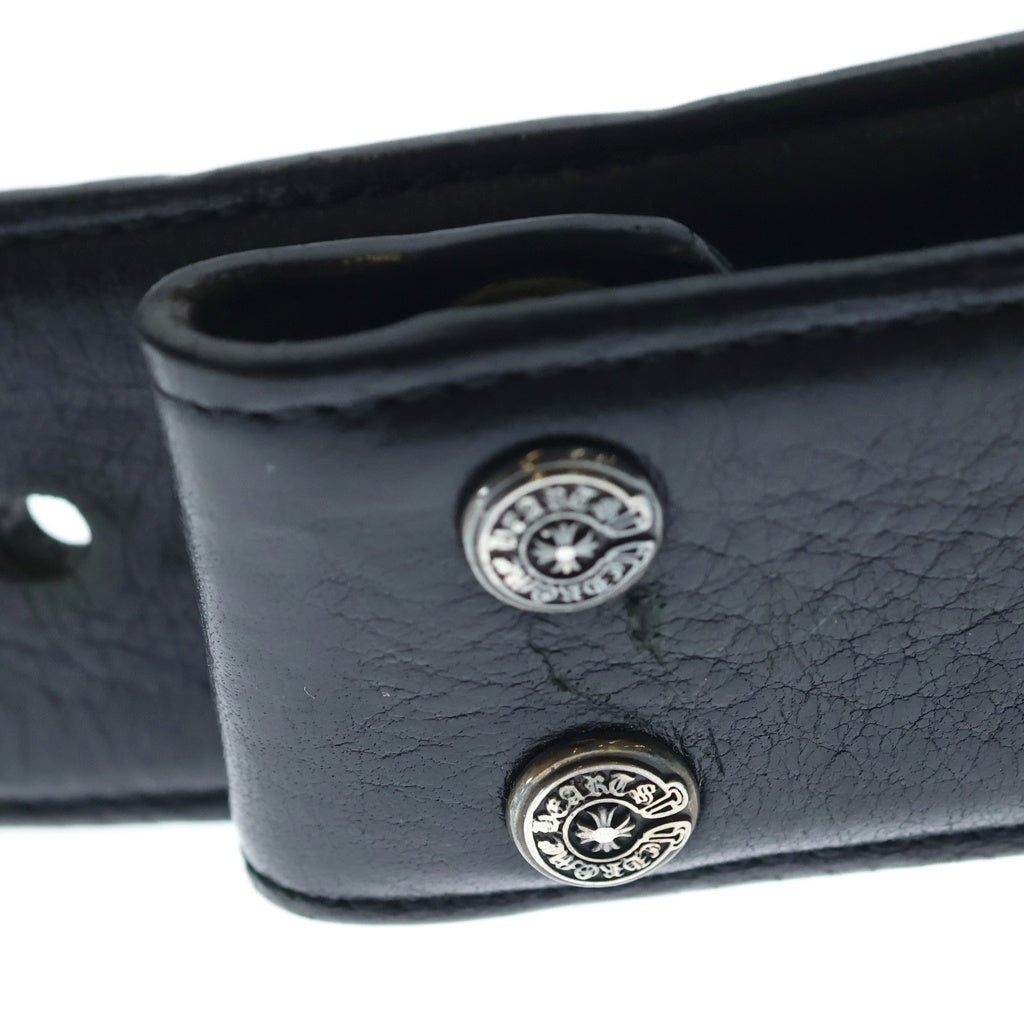 CHROME HEARTS(クロムハーツ) 1.5 STRAP 1.5インチ ホースシューリベッツ レザーベルトストラップ ブラック