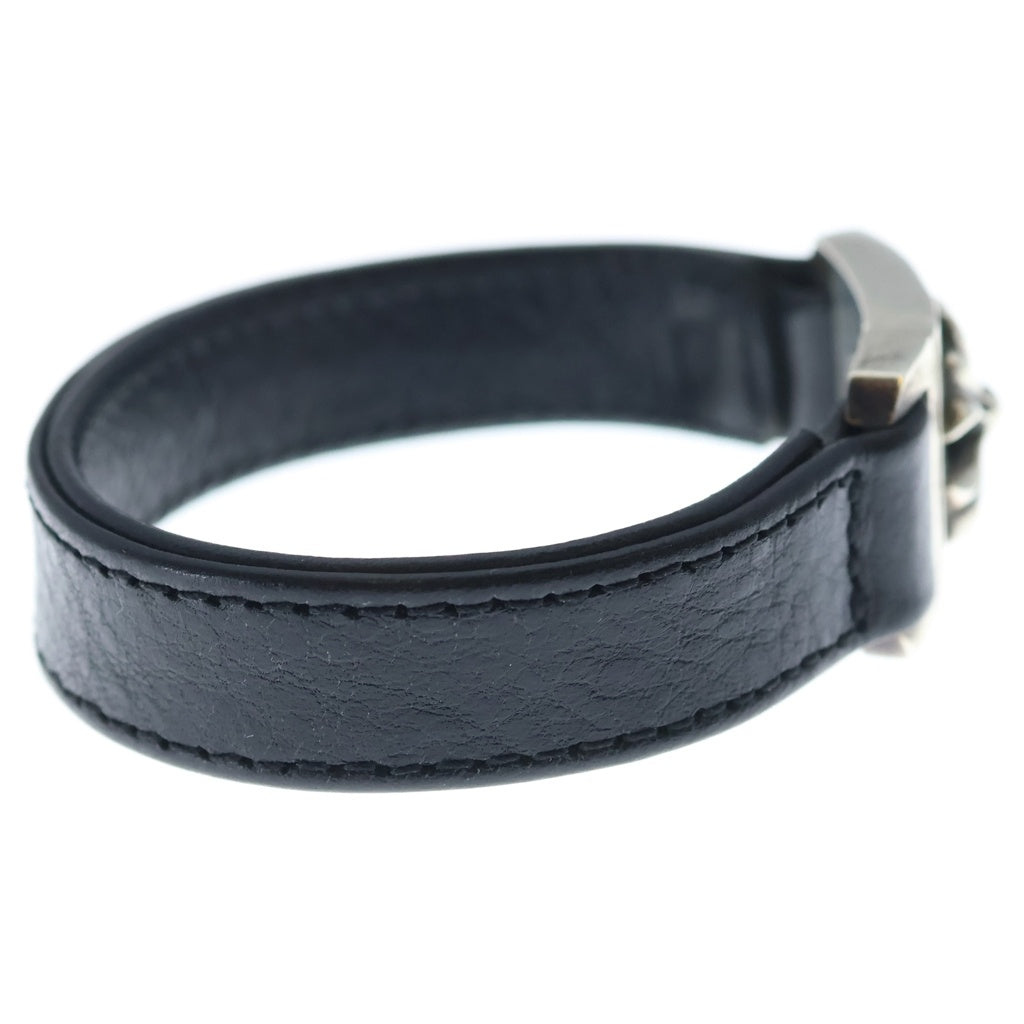 CHROME HEARTS(クロムハーツ) HARNESS CROSS BOX ハーネス クロスボックス レザーブレスレット シルバー/ブラック