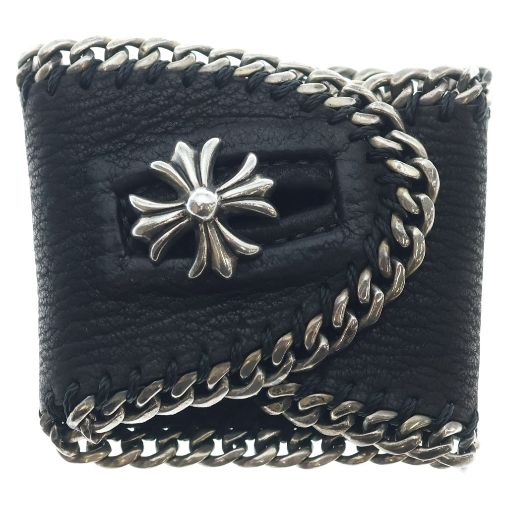 CHROME HEARTS(クロムハーツ) LTHR PSL CHプラスチャーム レザーブレスレット ブラック