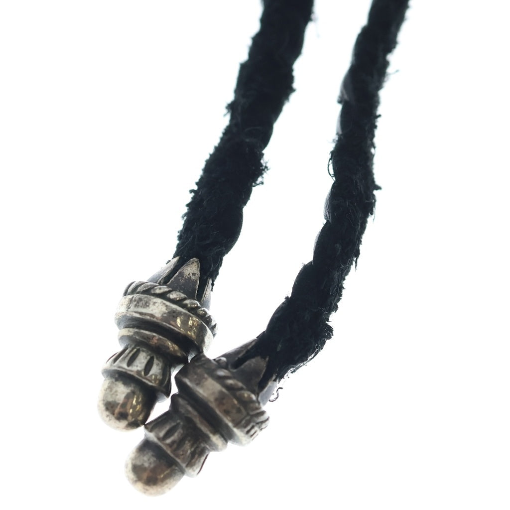 CHROME HEARTS(クロムハーツ) CH CRS SML CL スモールCHクロス レザーブレイド ネックレス シルバー/ブラック BCA217