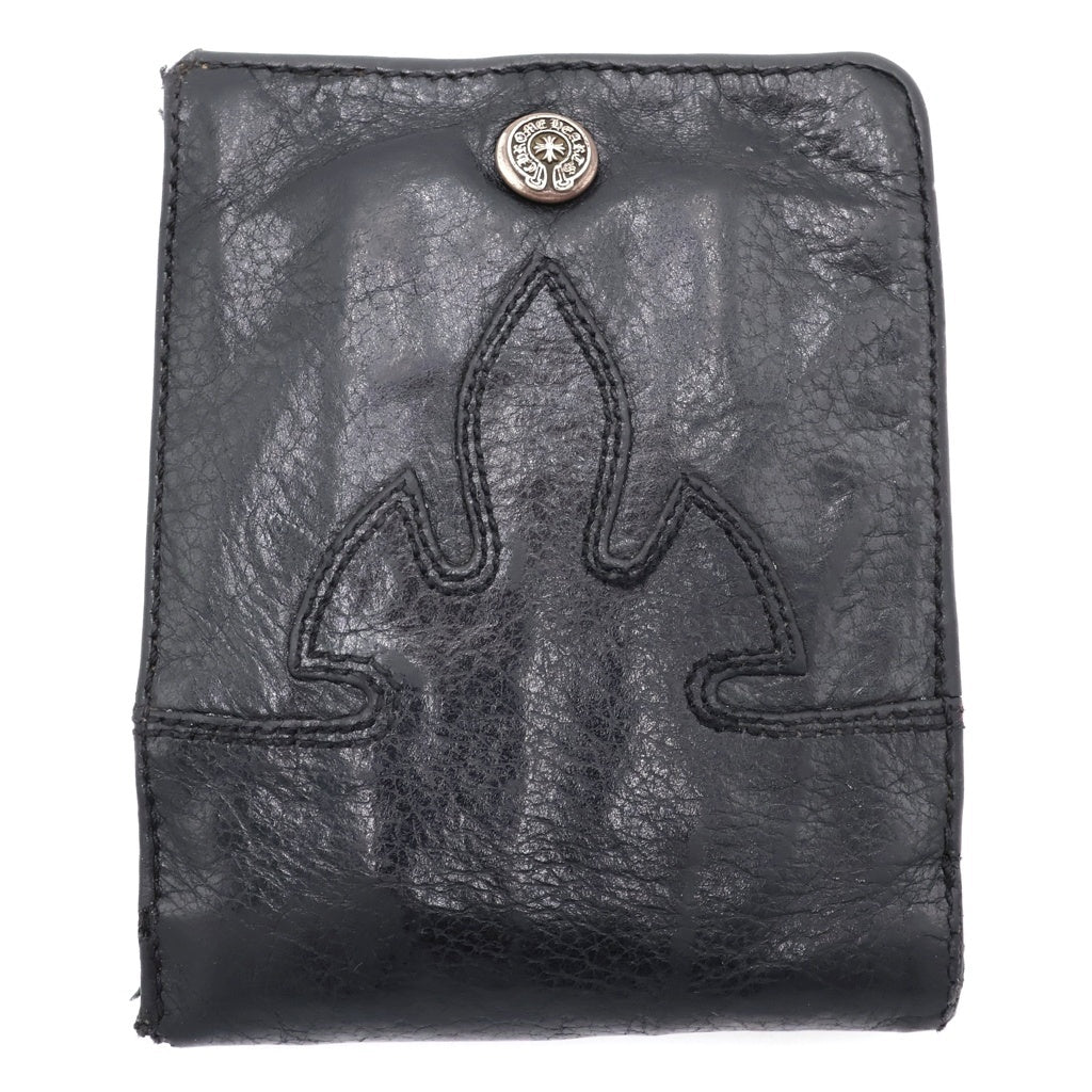 CHROME HEARTS(クロムハーツ) AINT NOTHIN 2 DO フレアニー二つ折りレザーウォレット 財布 ブラック