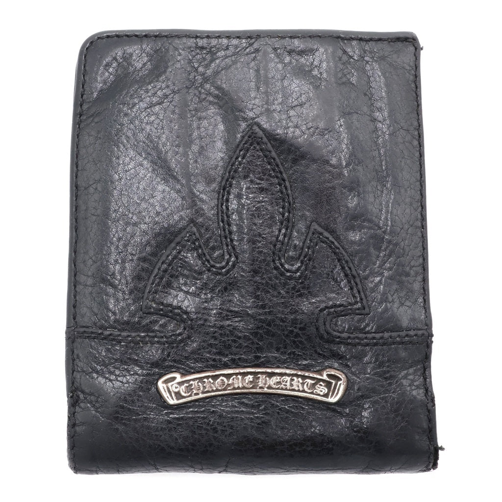 CHROME HEARTS(クロムハーツ) AINT NOTHIN 2 DO フレアニー二つ折りレザーウォレット 財布 ブラック