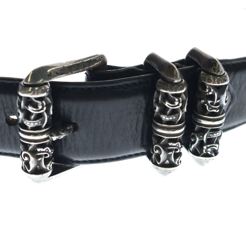 CHROME HEARTS(クロムハーツ) CELTIC ROLLER 3PC1.5inch 3PCローラーバックル レザーベルト シルバー