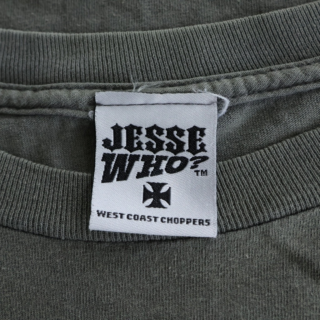 VINTAGE(ヴィンテージ) 90-00s WEST COAST CHOPPERS IRON CROSS ウェストコーストチョッパーズ アイアンクロス 両面プリント 長袖Tシャツ カットソー カーキ