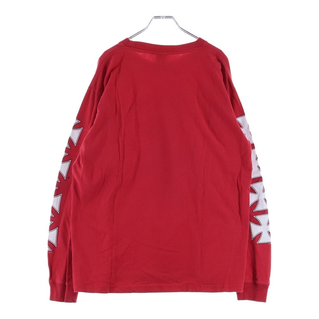 VINTAGE(ヴィンテージ) 00s WEST COAST CHOPPERS ウエストコーストチョッパーズ アイアンクロス プリント長袖Tシャツカットソー レッド