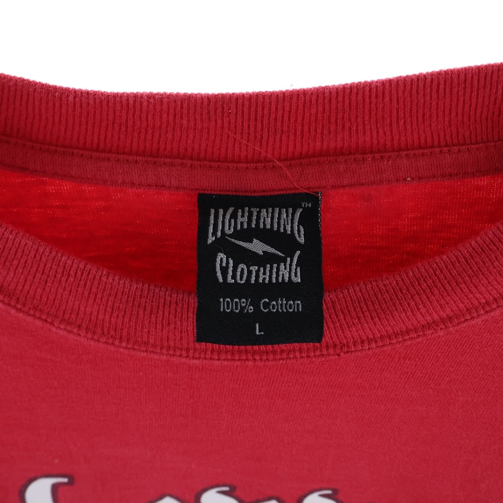 VINTAGE(ヴィンテージ) 00s WEST COAST CHOPPERS ウエストコーストチョッパーズ アイアンクロス プリント長袖Tシャツカットソー レッド