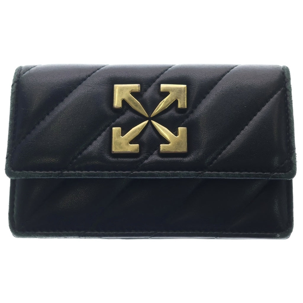 OFF-WHITE(オフホワイト) JACKHAMMER FLAT CARD CASE ジャックハマー フラットカードケース ブラック/ゴールド OWND026S23LEA0011000 レディース