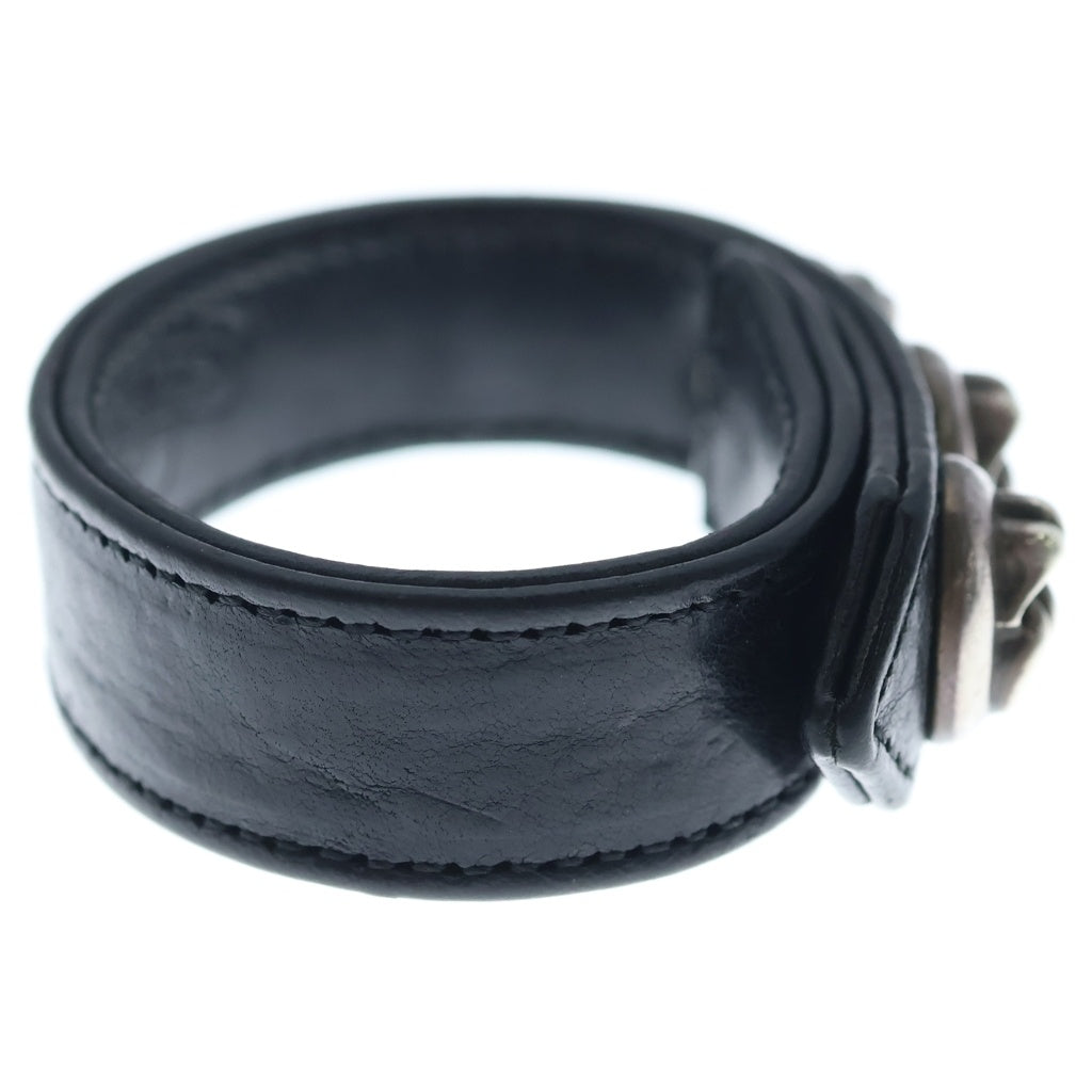 CHROME HEARTS(クロムハーツ) 3BTN 2SNP L&T リップアンドタン 3ボタン2スナップ レザーブレスレット ブラック/シルバー