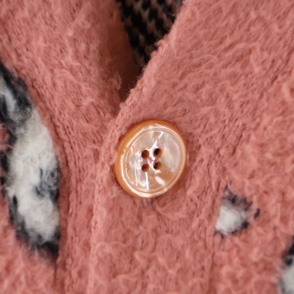 CELINE(セリーヌ) 22SS Artist Jacquard Cardigan 2A94W531Q エイミードリアン ブラッシュドコットンアーティストジャガードカーディガン ピンク