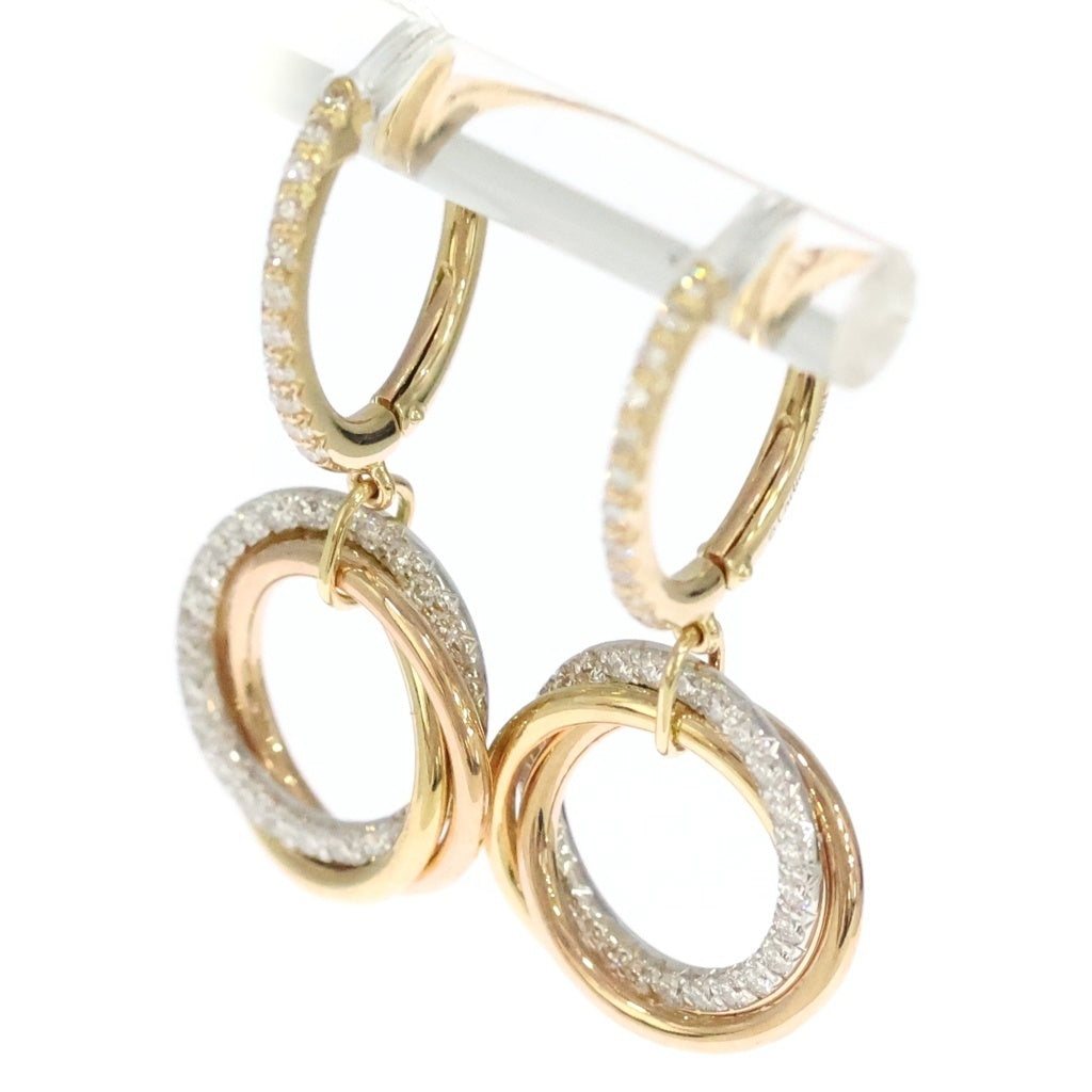 Cartier(カルティエ) トリニティ パヴェダイヤ ピアス ゴールド K18YG K18WG K18PG レディース