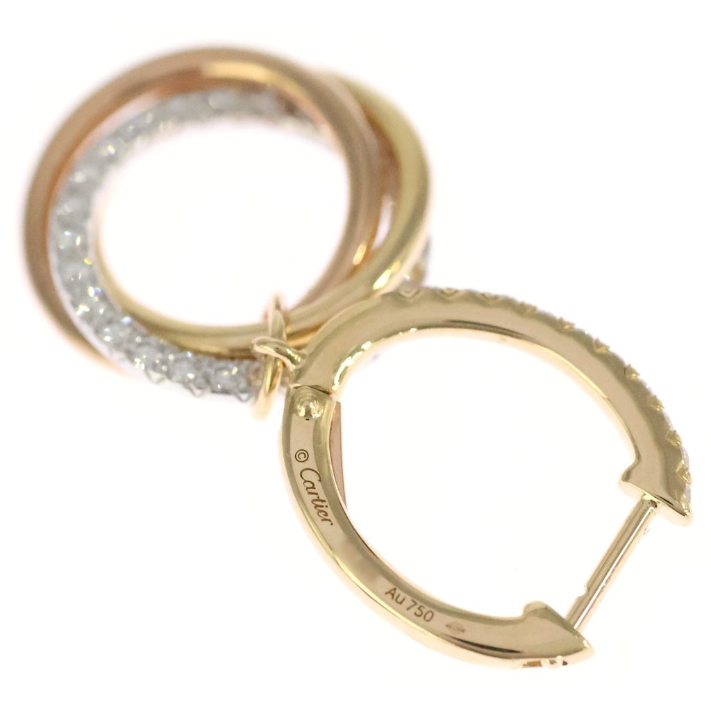 Cartier(カルティエ) トリニティ パヴェダイヤ ピアス ゴールド K18YG K18WG K18PG レディース
