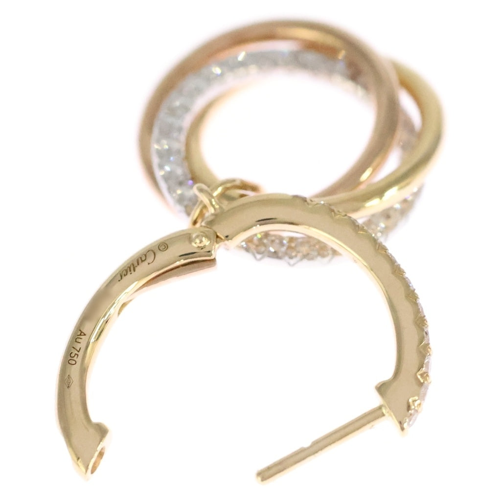 Cartier(カルティエ) トリニティ パヴェダイヤ ピアス ゴールド K18YG K18WG K18PG レディース