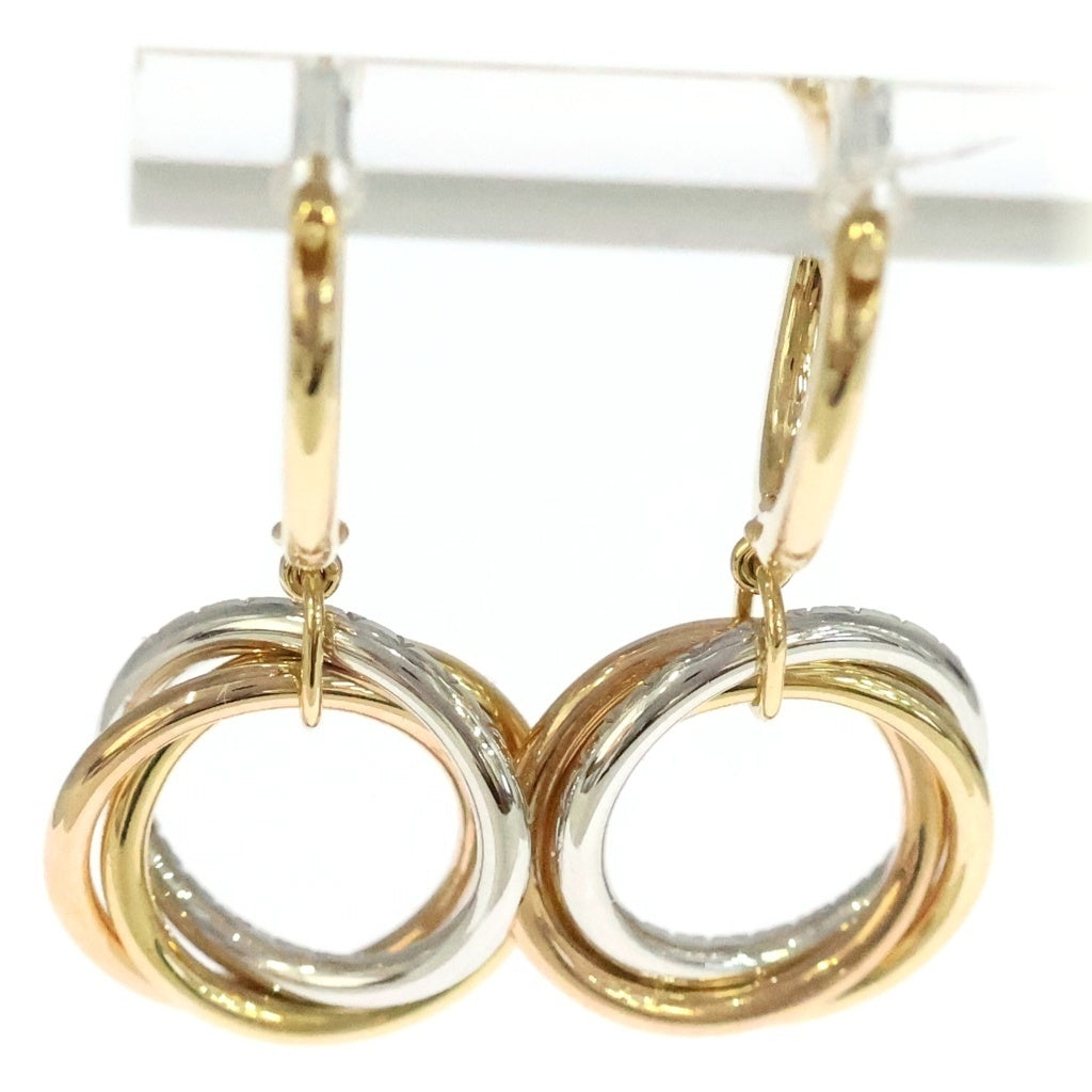 Cartier(カルティエ) トリニティ パヴェダイヤ ピアス ゴールド K18YG K18WG K18PG レディース