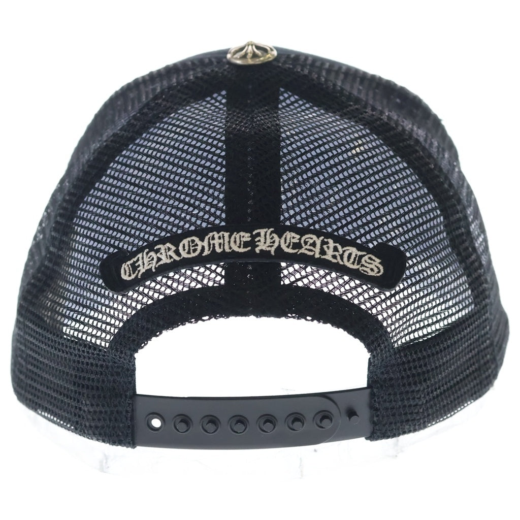 CHROME HEARTS(クロムハーツ) TRUCKER CAP トラッカーキャップ 3セメタリーレザーパッチ メッシュキャップ帽子 ピンク/ブラック