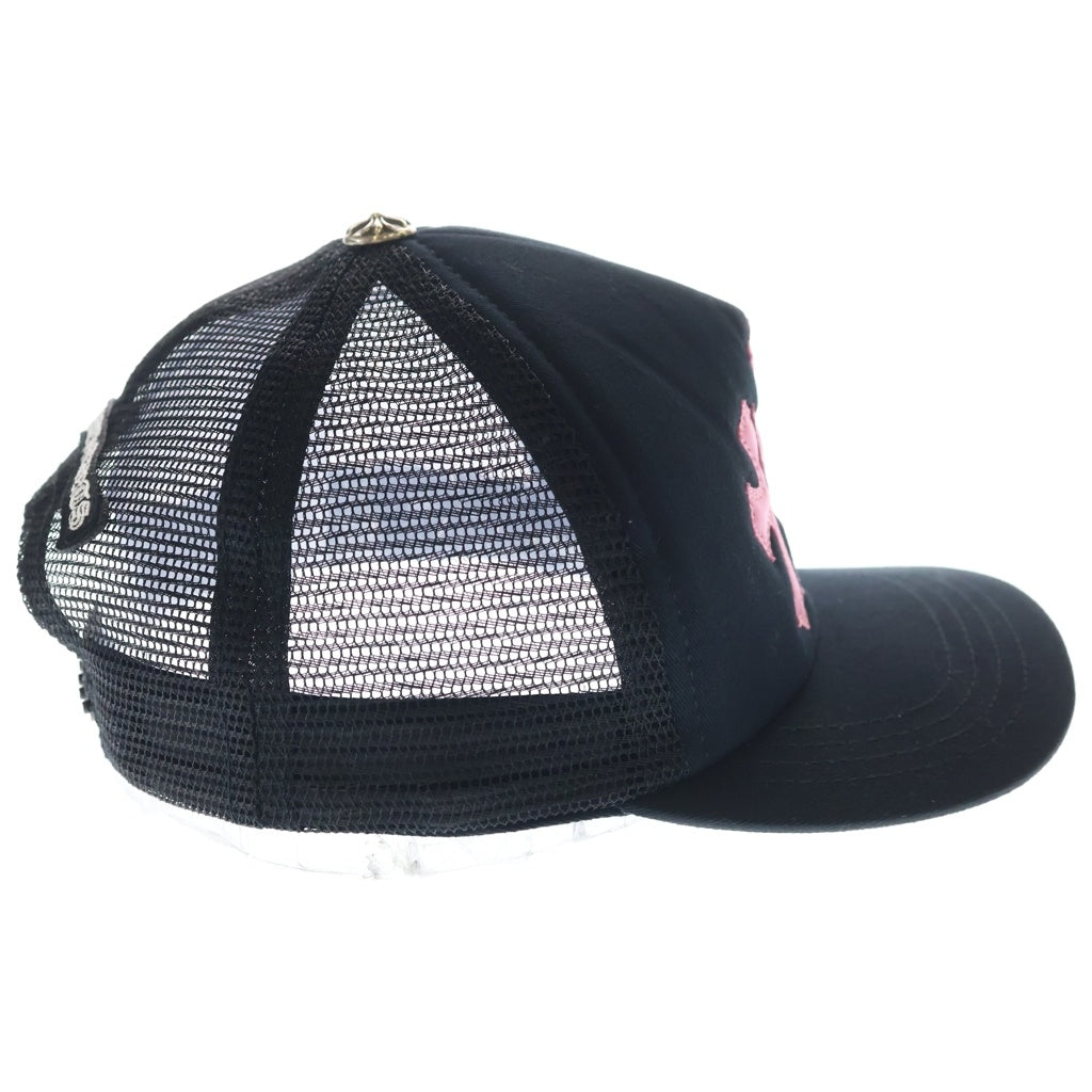 CHROME HEARTS(クロムハーツ) TRUCKER CAP トラッカーキャップ 3セメタリーレザーパッチ メッシュキャップ帽子 ピンク/ブラック