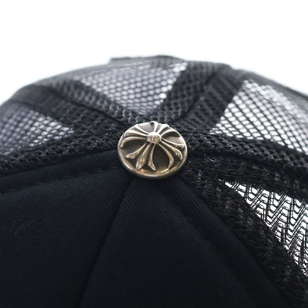 CHROME HEARTS(クロムハーツ) TRUCKER CAP トラッカーキャップ 3セメタリーレザーパッチ メッシュキャップ帽子 ピンク/ブラック