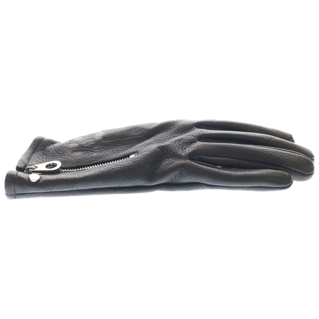 cvtvlist(カタリスト) CROSS LEATHER GLOVE ロゴ レザージップグローブ 手袋 ブラック