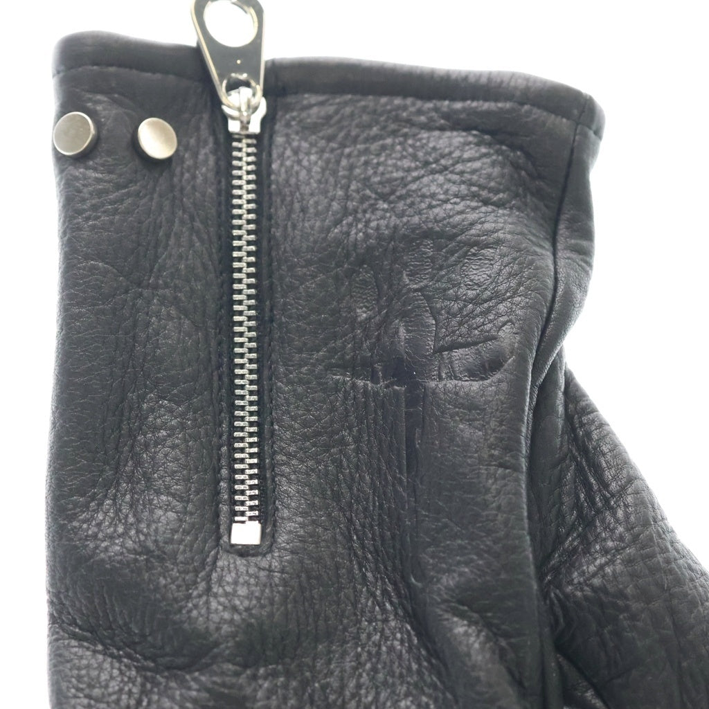 cvtvlist(カタリスト) CROSS LEATHER GLOVE ロゴ レザージップグローブ 手袋 ブラック